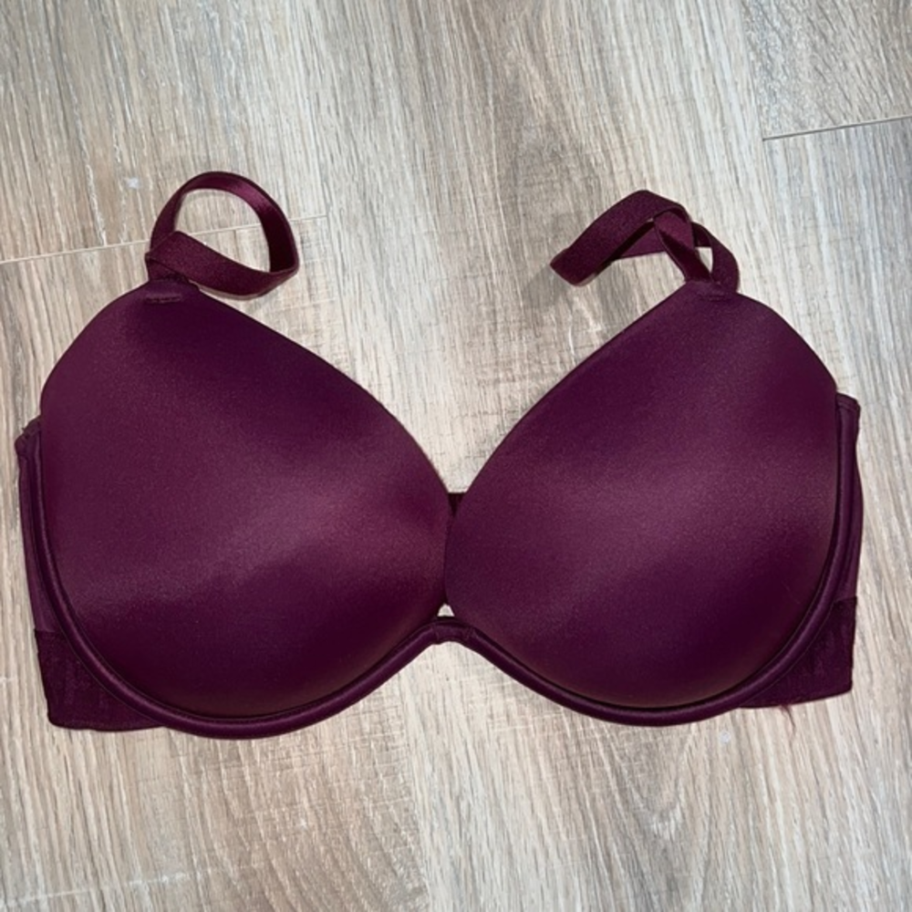 Victoriaâs Secret pink burgundy wineâ push-up bra